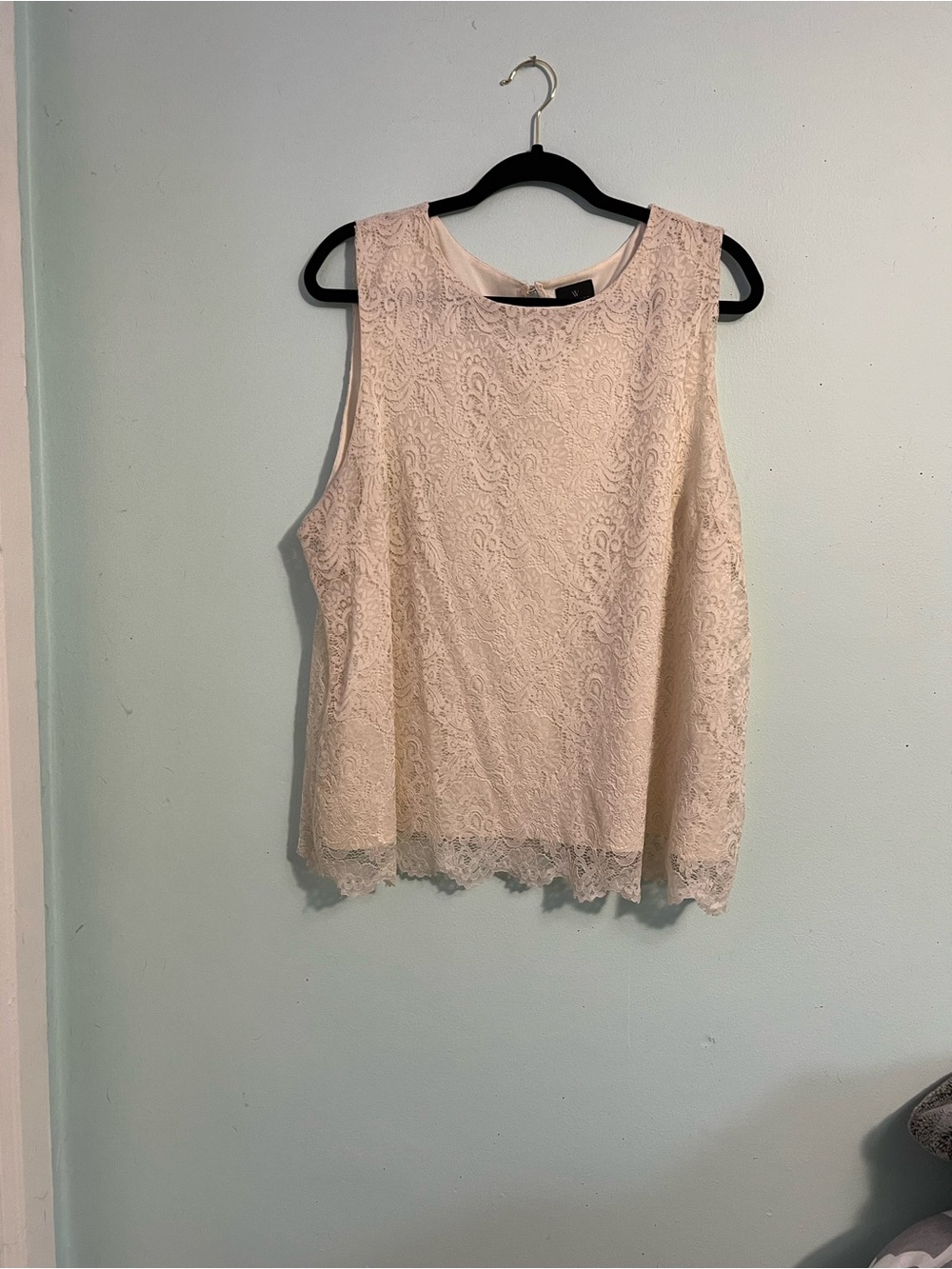Worthington Cream Lace Sleeveless Blouse